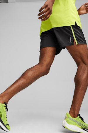 RUN FAVORITE VELOCITY Men's 5" Shorts, PUMA Black-Lime Pow, extralarge